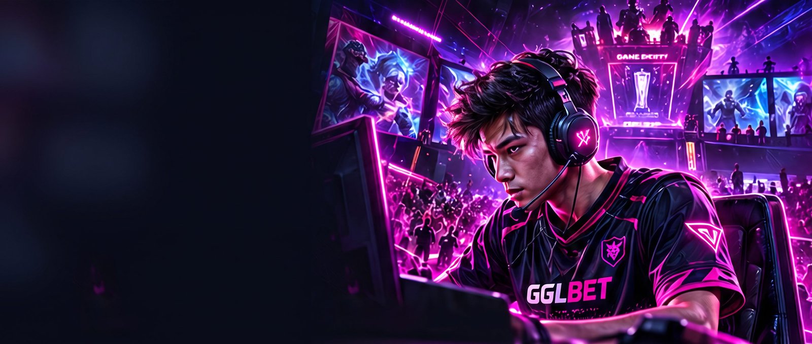 Esports player at a PC in a GGLBET arena