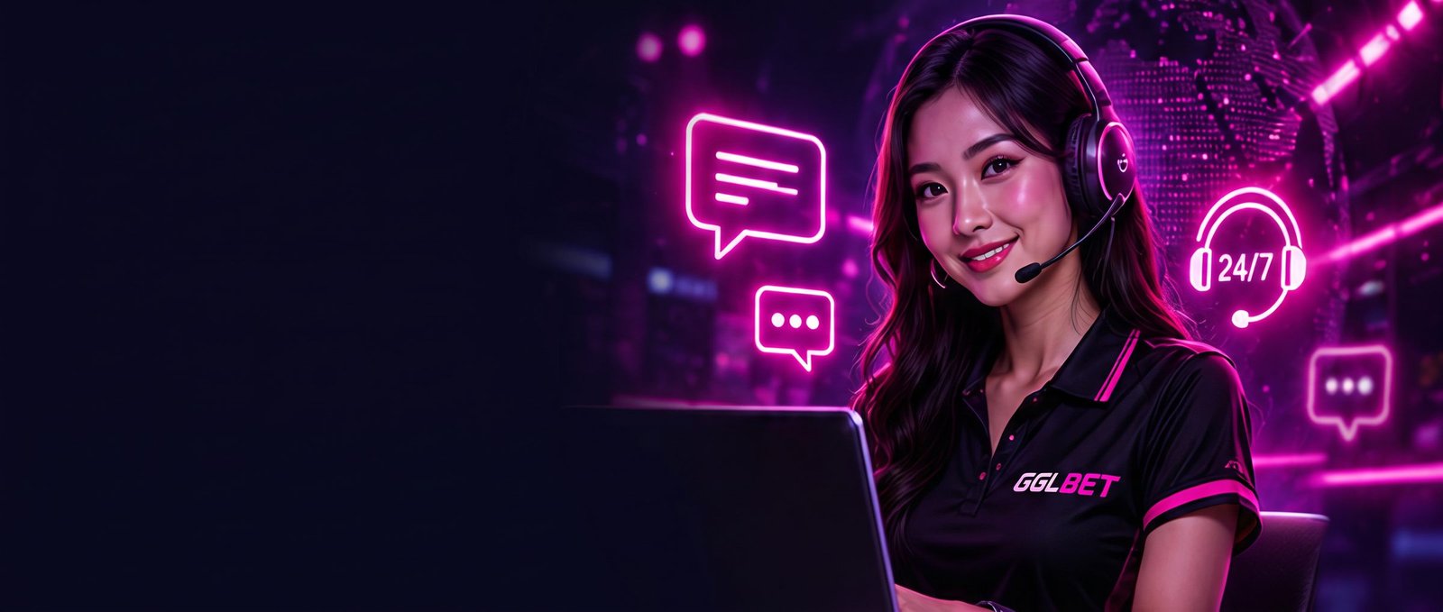 GGLBET support agent with a headset