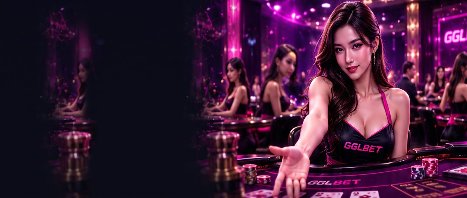 GGLBET live dealer at a gaming table