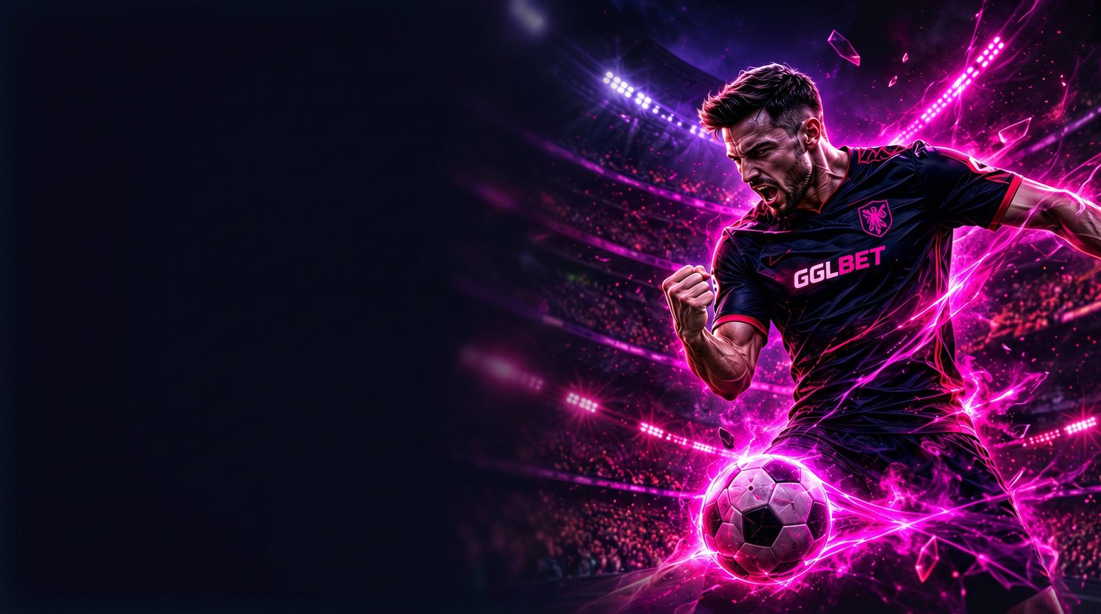 GGLBET football player with a glowing ball